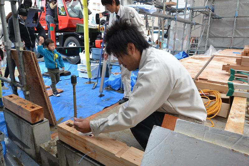 福岡県三井郡大刀洗町01　注文住宅建築現場リポート⑤　～上棟式～