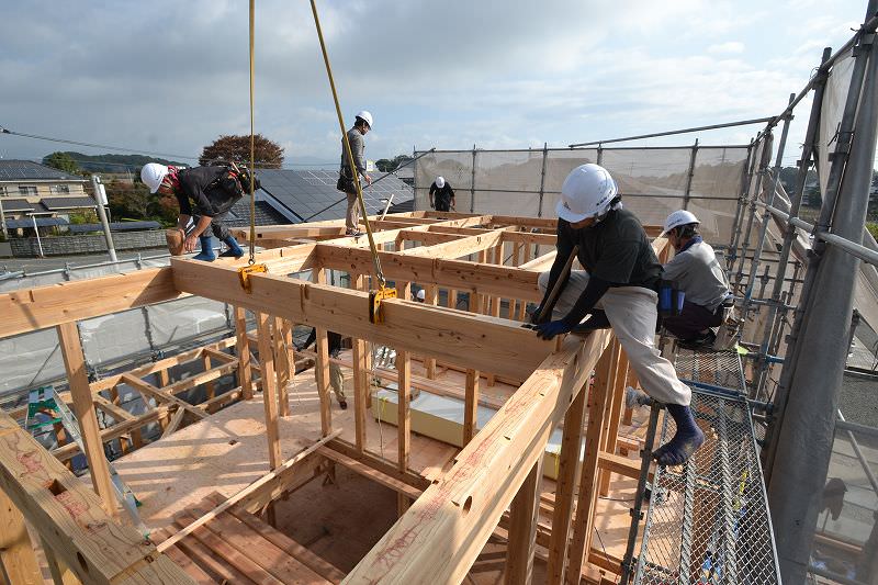 福岡県三井郡大刀洗町01　注文住宅建築現場リポート⑤　～上棟式～