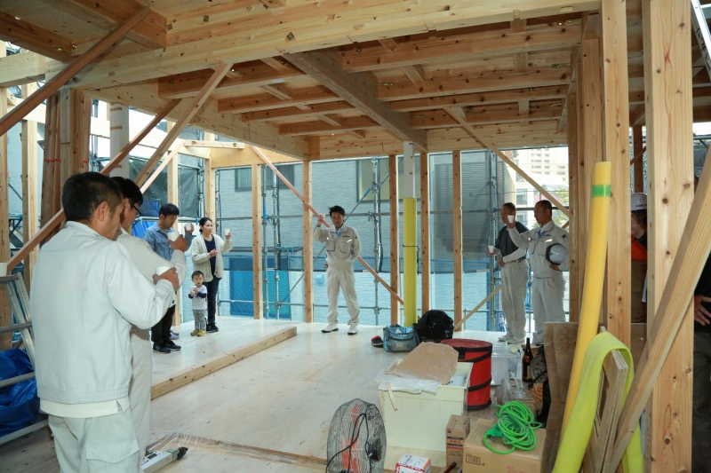 「福岡市中央区02」注文住宅現場リポート④【上棟式】