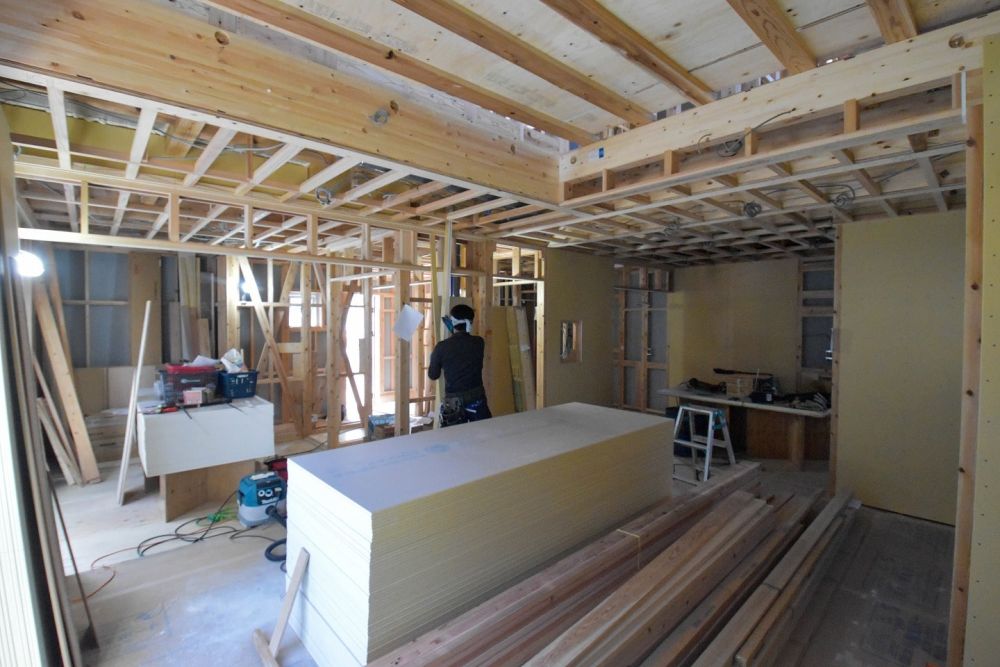 「福岡市西区04」注文住宅現場リポート⑥【木工事】【石膏ボード】