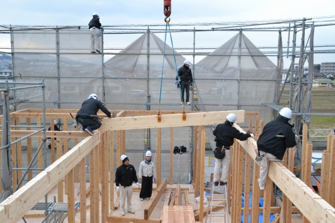 福岡県糟屋郡粕屋町02　注文住宅建築現場リポート⑦　～上棟式～