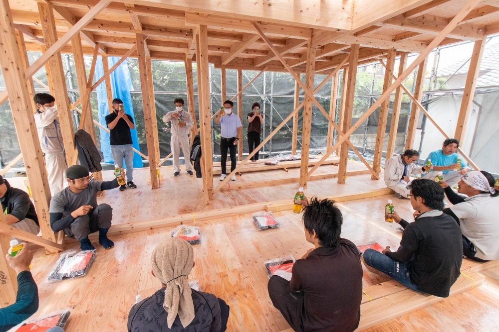 「福岡市東区青葉01」注文住宅現場リポート⑥【上棟式】