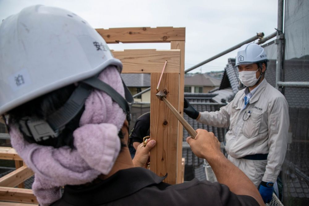 福岡市東区青葉01　注文住宅建築現場リポート⑥　～上棟式～