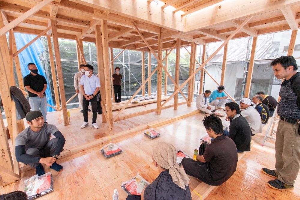 「福岡市東区青葉01」注文住宅現場リポート⑥【上棟式】