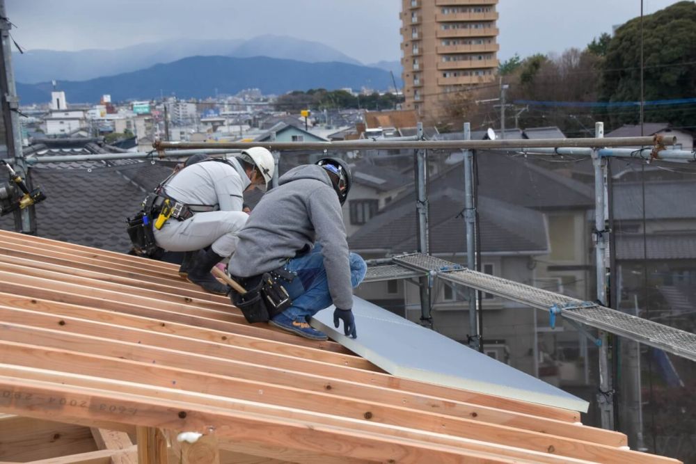 福岡県那珂川市08　注文住宅建築現場リポート④　～上棟式2日目～