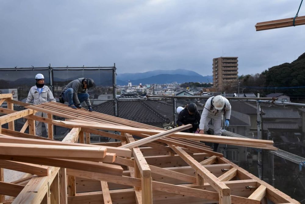 福岡県那珂川市08　注文住宅建築現場リポート④　～上棟式2日目～