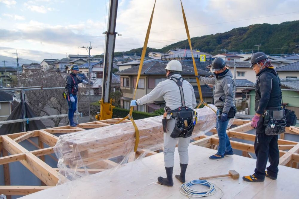 福岡県那珂川市08　注文住宅建築現場リポート④　～上棟式2日目～