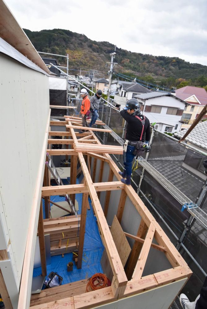 福岡県那珂川市08　注文住宅建築現場リポート④　～上棟式2日目～