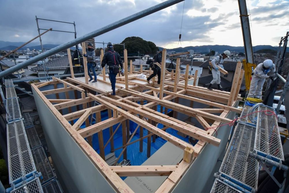 福岡県那珂川市08　注文住宅建築現場リポート④　～上棟式2日目～