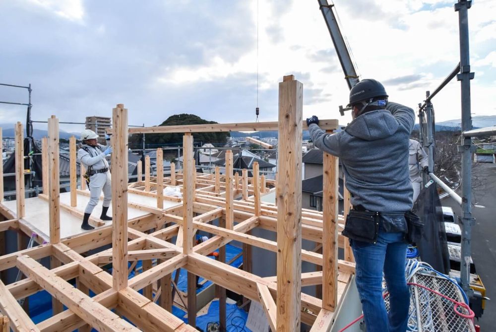 福岡県那珂川市08　注文住宅建築現場リポート④　～上棟式2日目～