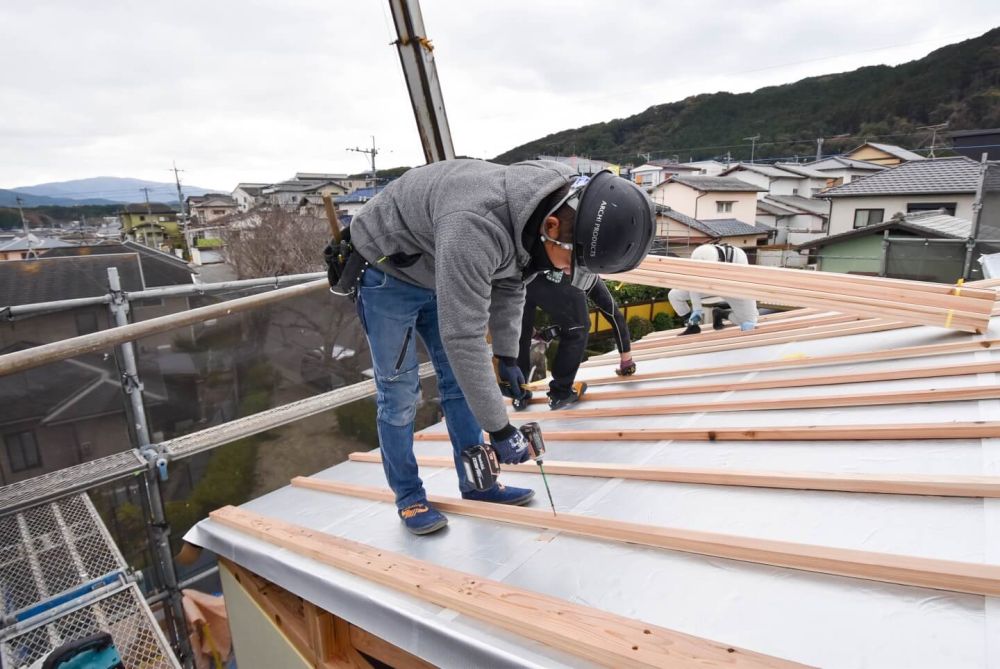 福岡県那珂川市08　注文住宅建築現場リポート④　～上棟式2日目～