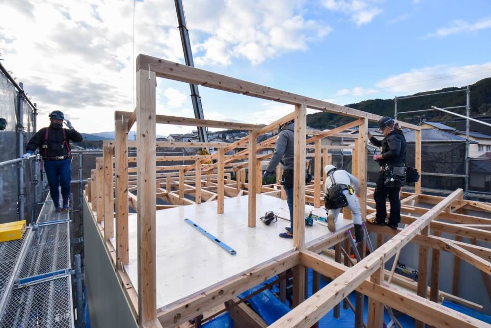 福岡県那珂川市08　注文住宅建築現場リポート④　～上棟式2日目～