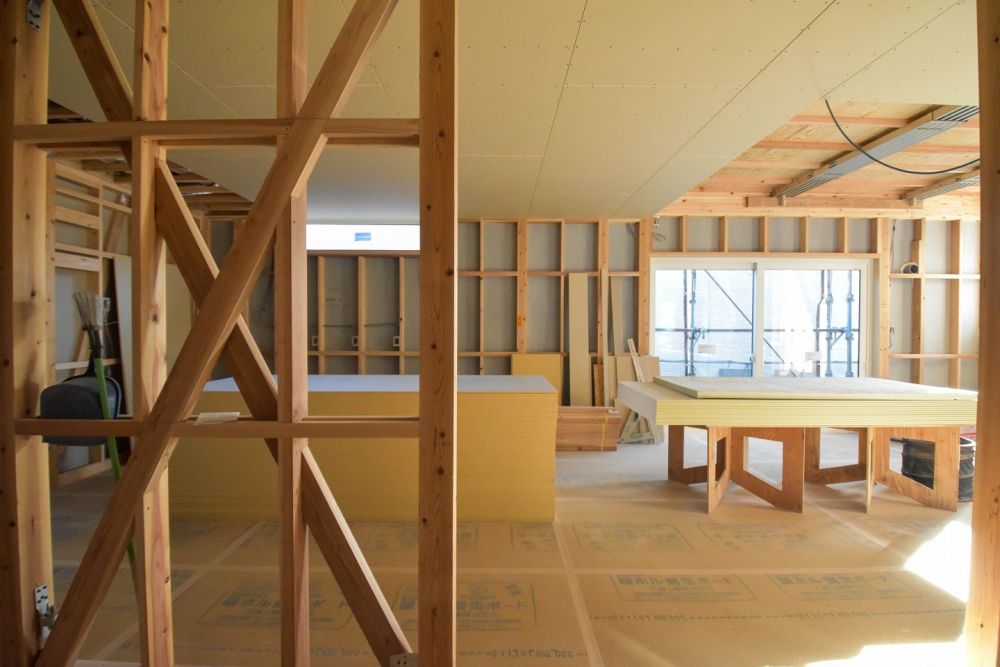 「福岡市城南区友丘02」注文住宅現場リポート⑥【木工事】【石膏ボード】