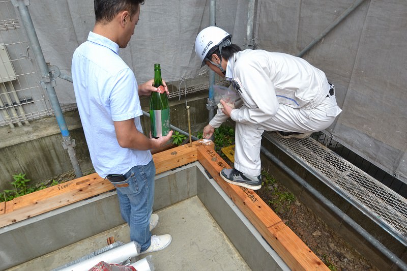 福岡市中央区01　注文住宅建築現場リポート⑥　～上棟式～