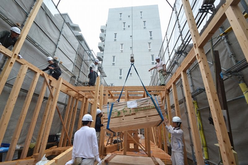 福岡市中央区01　注文住宅建築現場リポート⑥　～上棟式～