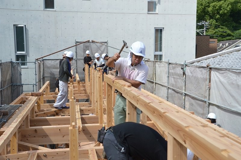 福岡市中央区01　注文住宅建築現場リポート⑥　～上棟式～