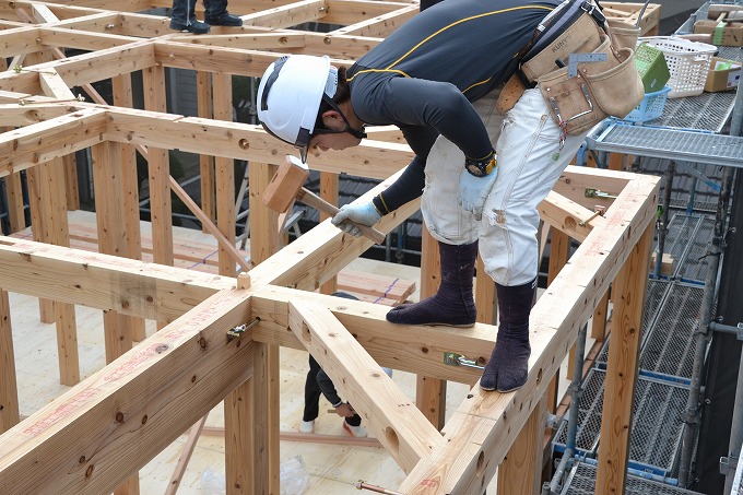 福岡市南区五十川03　注文住宅建築現場リポート⑤　～上棟式＆餅まき式～