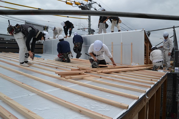 福岡市南区五十川03　注文住宅建築現場リポート⑤　～上棟式＆餅まき式～