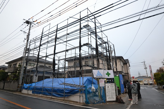 福岡市南区五十川03　注文住宅建築現場リポート⑤　～上棟式＆餅まき式～