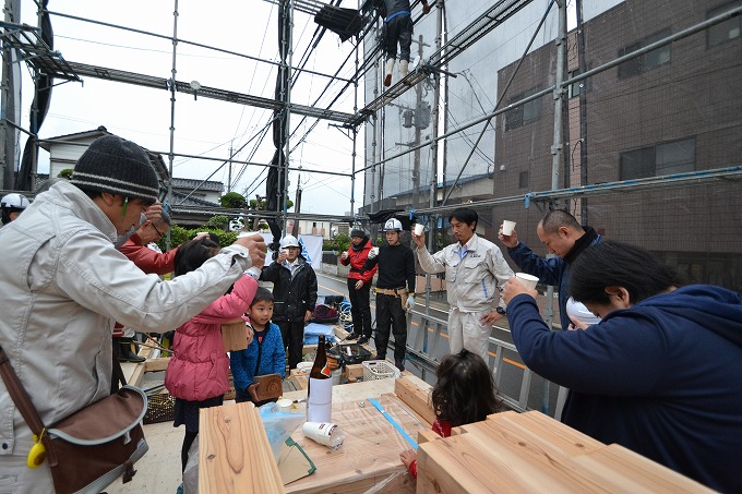 福岡市南区五十川03　注文住宅建築現場リポート⑤　～上棟式＆餅まき式～