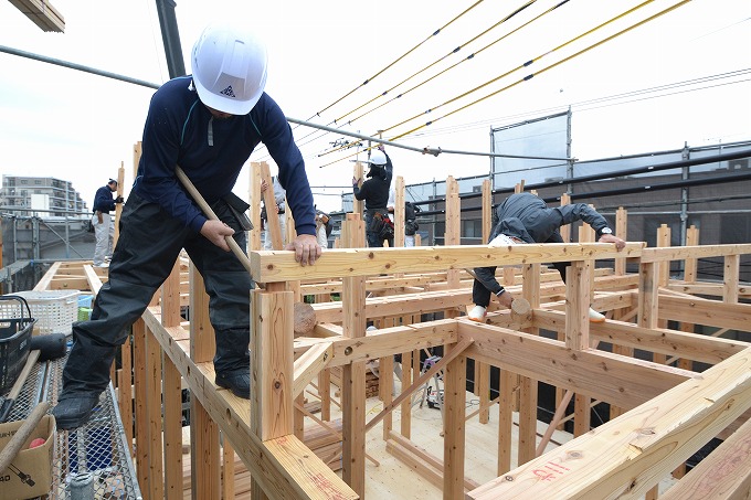 福岡市南区五十川03　注文住宅建築現場リポート⑤　～上棟式＆餅まき式～