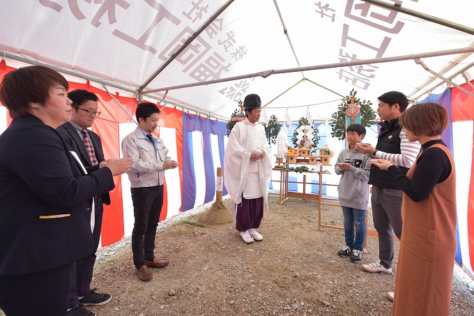 「太宰府市青葉台01」注文住宅現場リポート①【地鎮祭】
