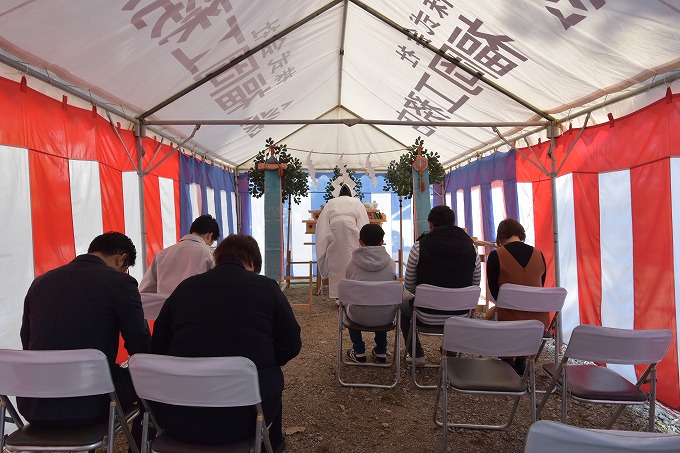 「太宰府市青葉台01」注文住宅現場リポート①【地鎮祭】