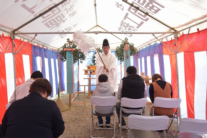 福岡県太宰府市青葉台01　注文住宅建築現場リポート①　～地鎮祭～