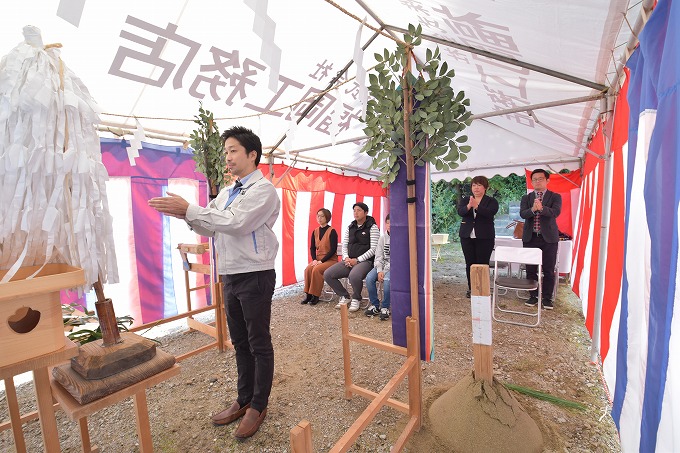 「太宰府市青葉台01」注文住宅現場リポート①【地鎮祭】