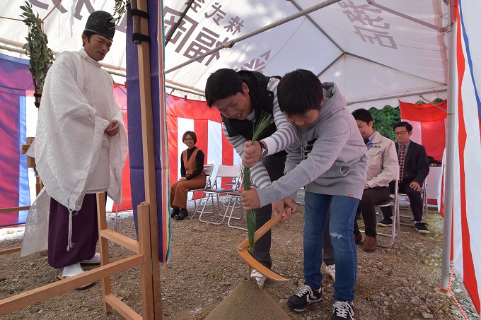 「太宰府市青葉台01」注文住宅現場リポート①【地鎮祭】