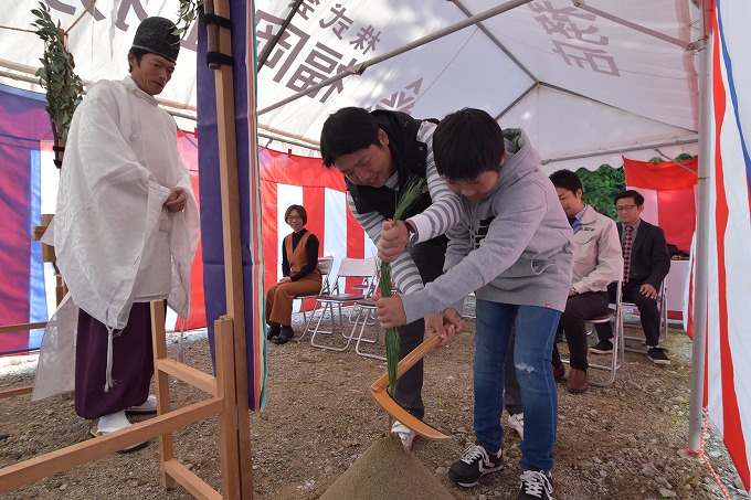 福岡県太宰府市青葉台01　注文住宅建築現場リポート①　～地鎮祭～