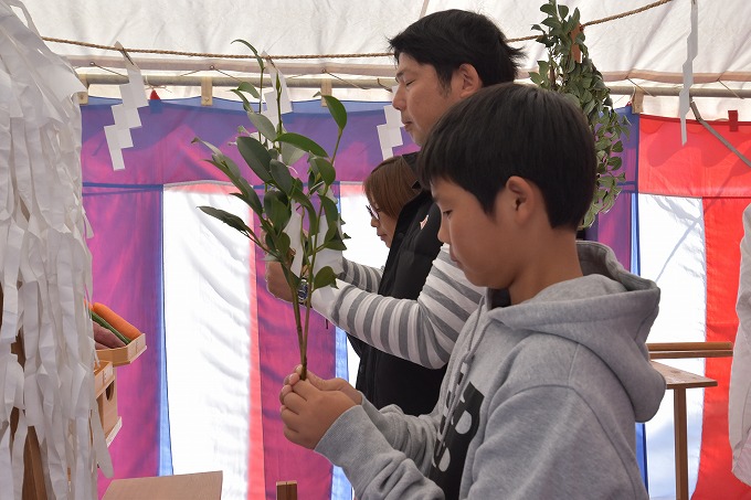 「太宰府市青葉台01」注文住宅現場リポート①【地鎮祭】