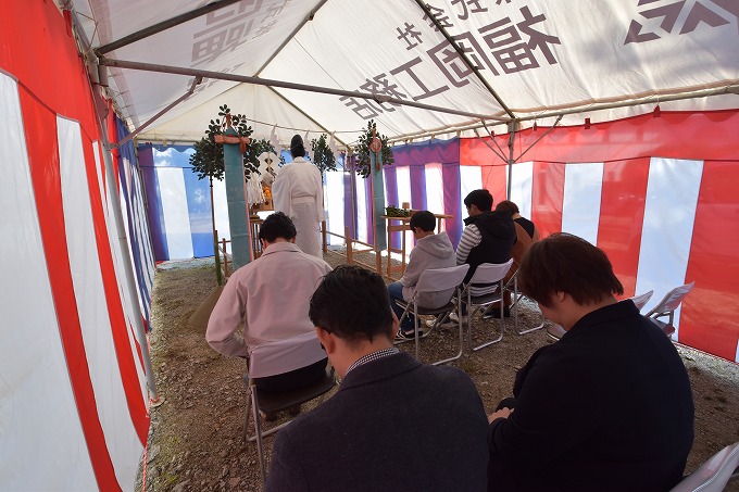 「太宰府市青葉台01」注文住宅現場リポート①【地鎮祭】