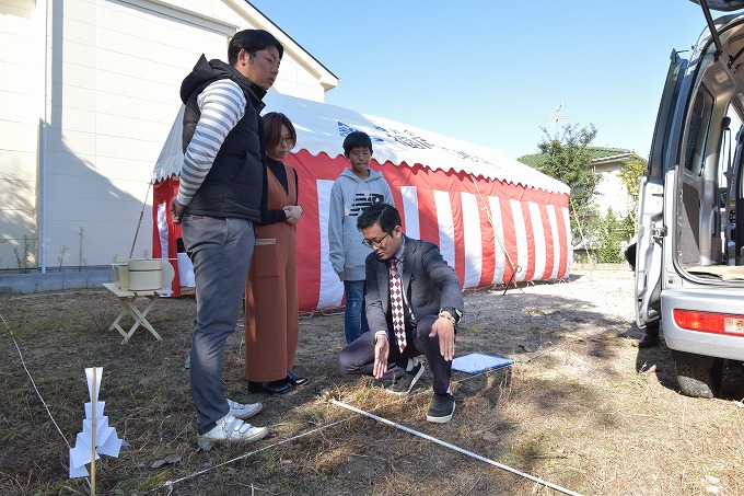 「太宰府市青葉台01」注文住宅現場リポート①【地鎮祭】