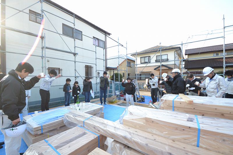 福岡県春日市02　注文住宅建築現場リポート⑥　～上棟式～