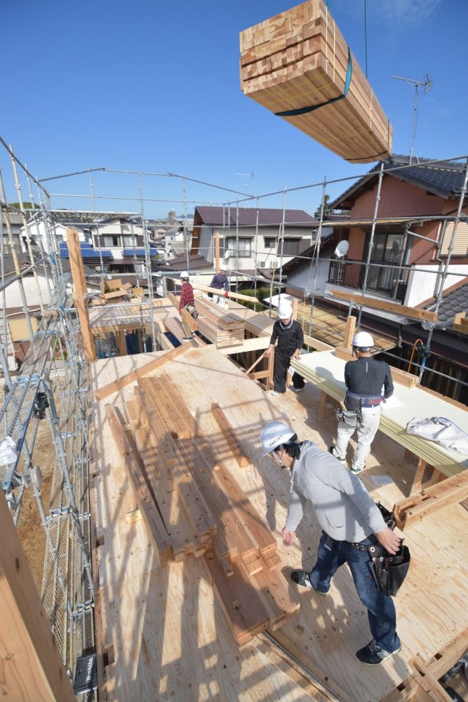 福岡県筑紫野市07　注文住宅建築現場リポート④　～祝・上棟式１～