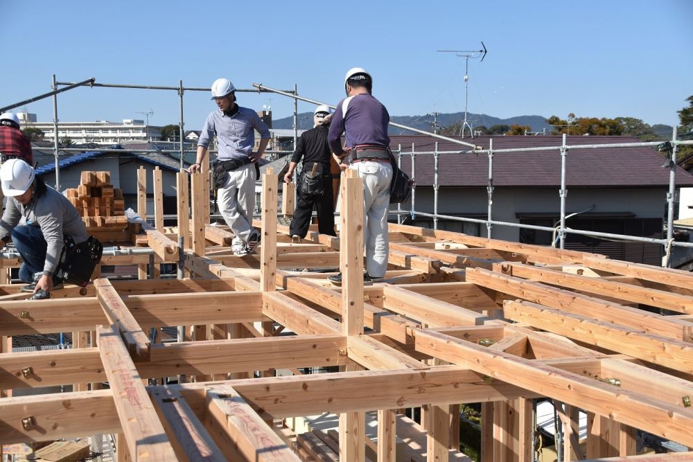 福岡県筑紫野市07　注文住宅建築現場リポート④　～祝・上棟式１～