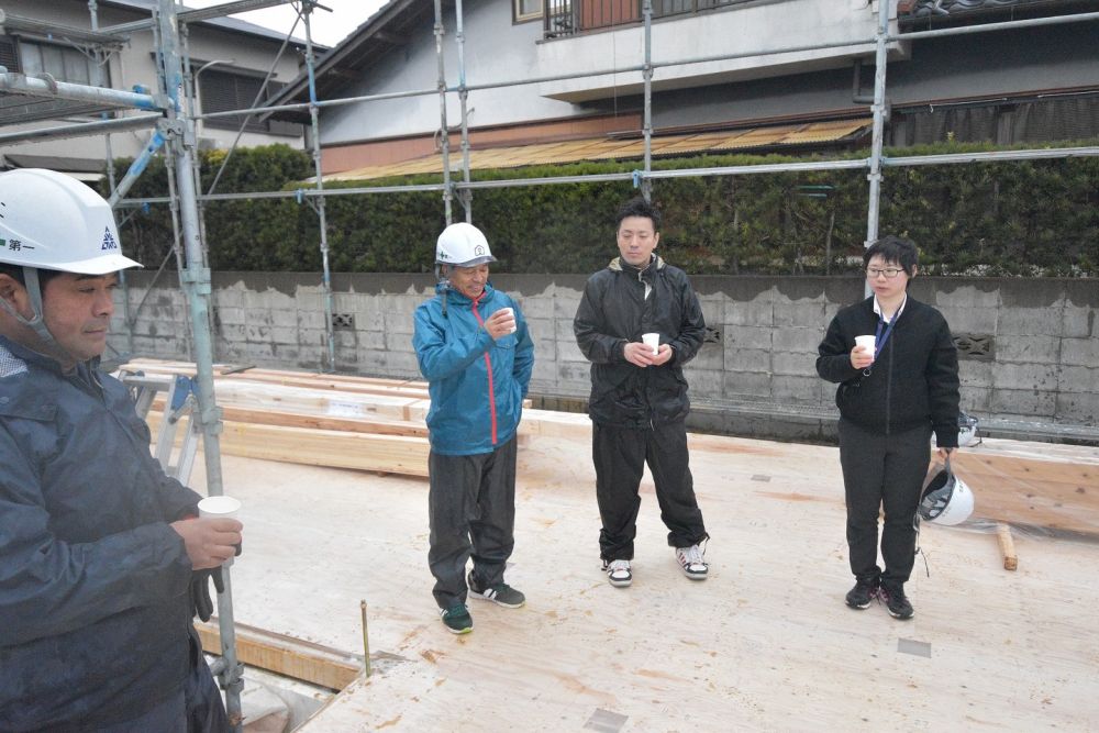 福岡県筑紫野市07　注文住宅建築現場リポート④　～祝・上棟式１～