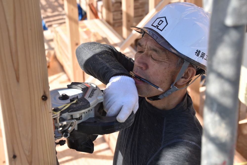 福岡県筑紫野市07　注文住宅建築現場リポート④　～祝・上棟式１～