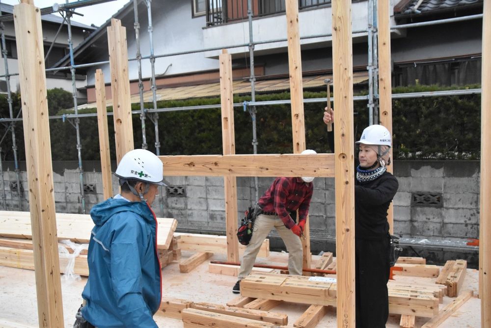 福岡県筑紫野市07　注文住宅建築現場リポート④　～祝・上棟式１～