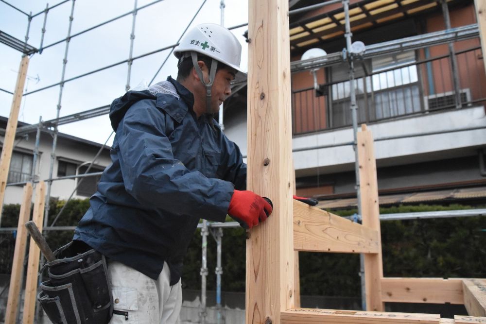 福岡県筑紫野市07　注文住宅建築現場リポート④　～祝・上棟式１～