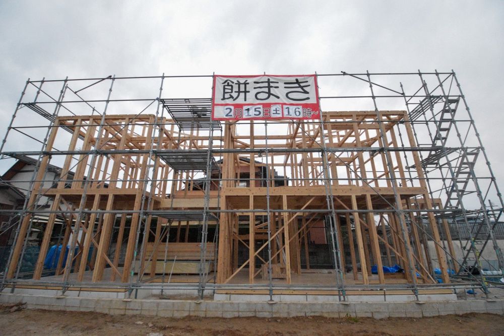 福岡県筑紫野市07　注文住宅建築現場リポート④　～祝・上棟式１～