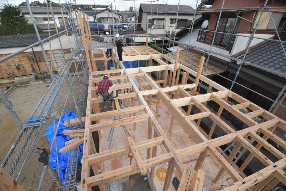 福岡県筑紫野市07　注文住宅建築現場リポート④　～祝・上棟式１～