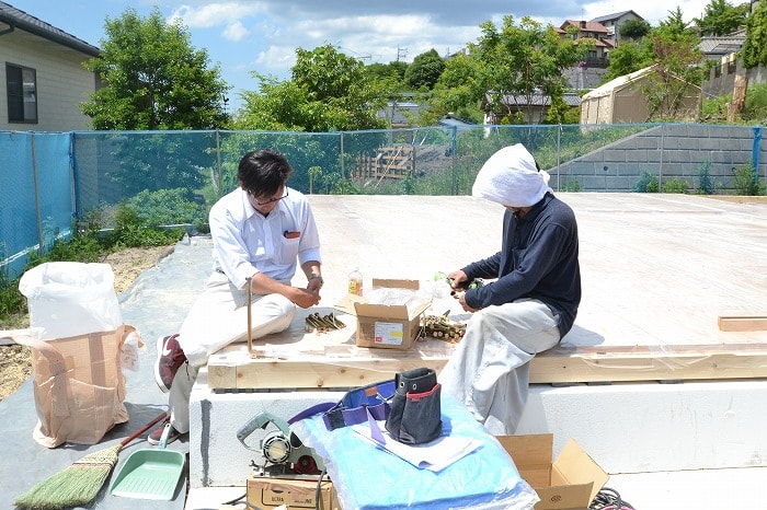 「糟屋郡宇美町02」注文住宅現場リポート④【木工事】【土台敷き】