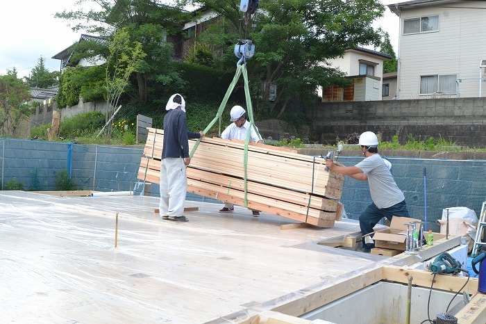 「糟屋郡宇美町02」注文住宅現場リポート④【木工事】【土台敷き】