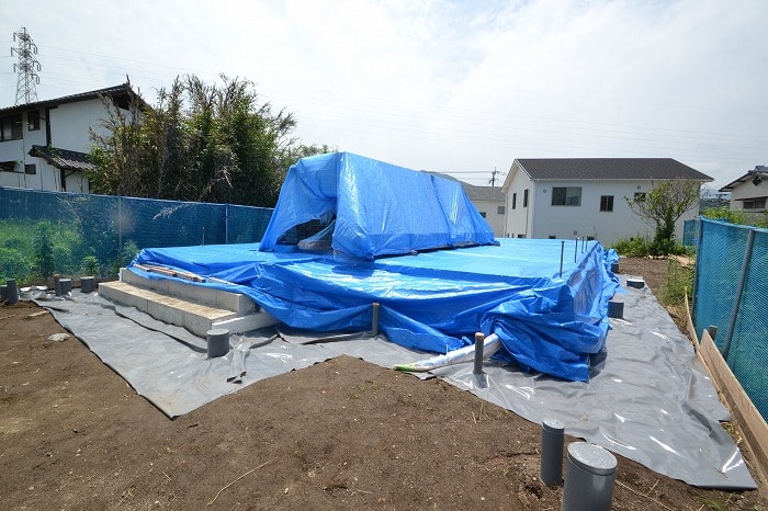 「福岡市早良区梅林02」注文住宅現場リポート④【木工事】【土台敷き】