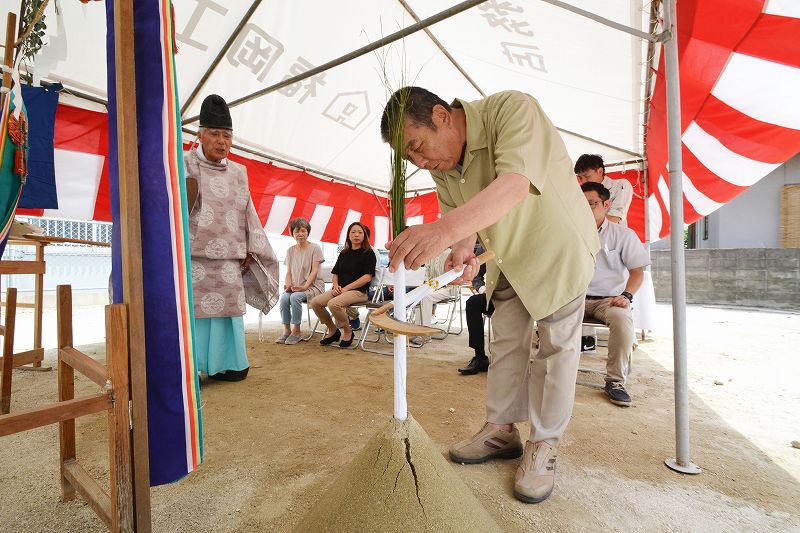 「福岡市博多区02」注文住宅現場リポート①【地鎮祭】