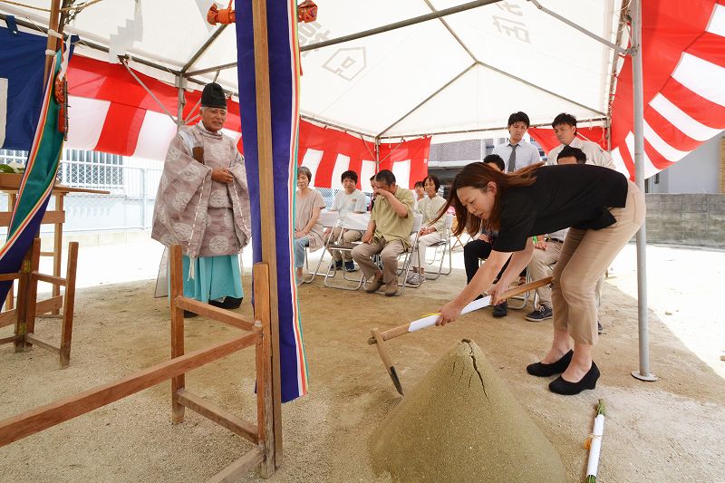 「福岡市博多区02」注文住宅現場リポート①【地鎮祭】