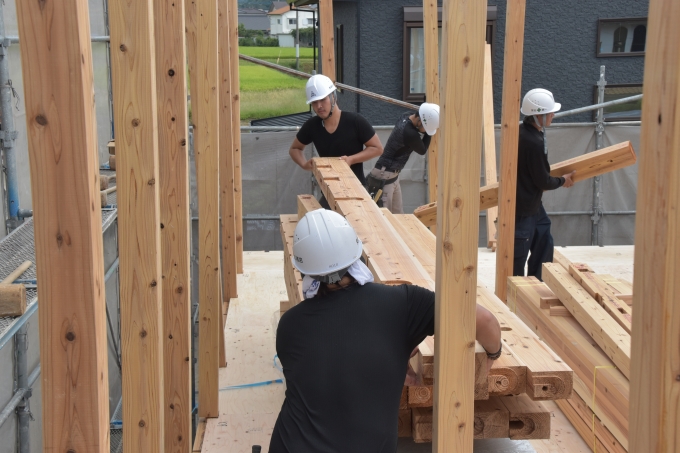 福岡県朝倉郡筑前町中牟田01　注文住宅建築現場リポート④　～上棟式～