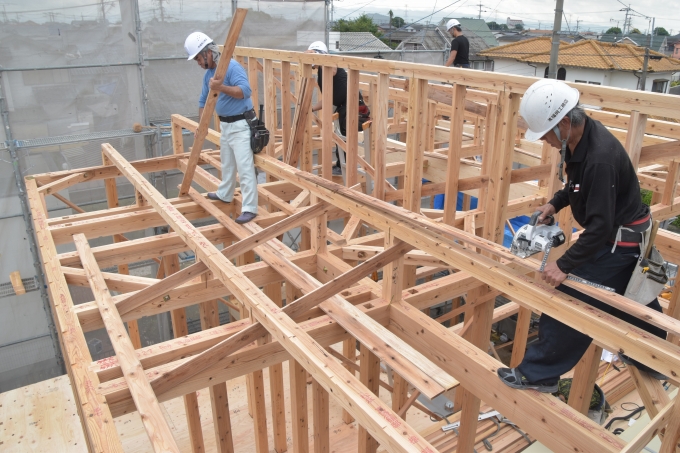 福岡県朝倉郡筑前町中牟田01　注文住宅建築現場リポート④　～上棟式～